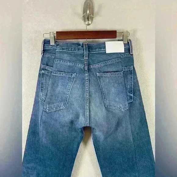 EB Denim Straight Leg Button Fly Blue Jeans - Picture 11 of 14